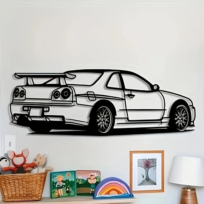 R Model Car Metal Wall Art