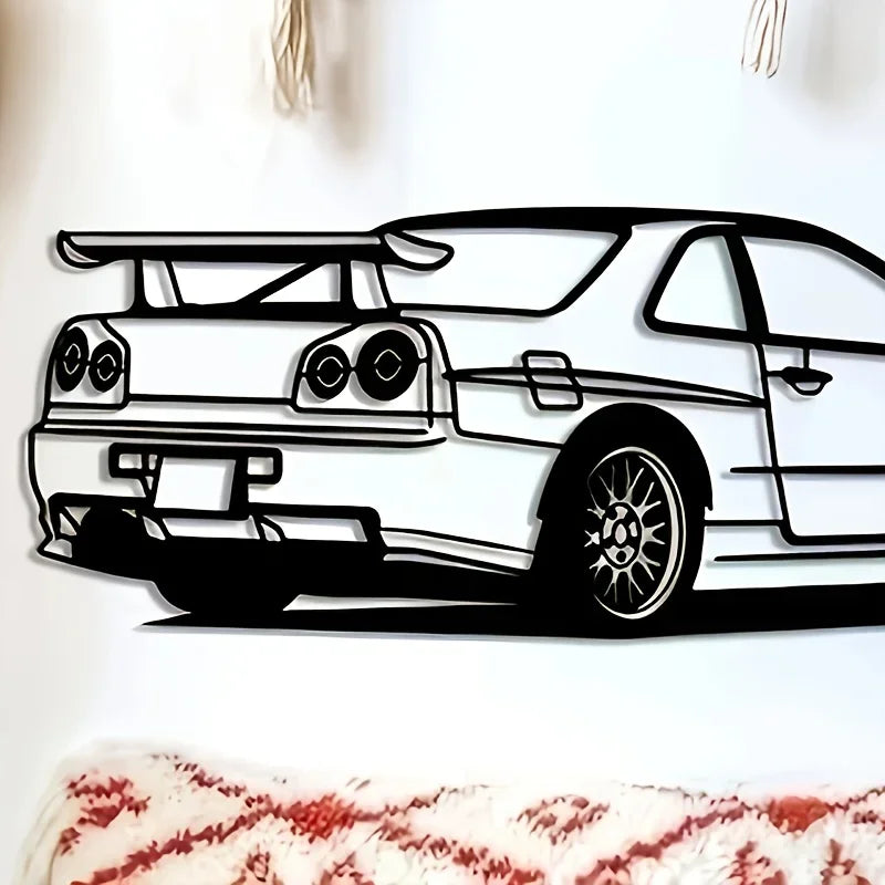 R Model Car Metal Wall Art