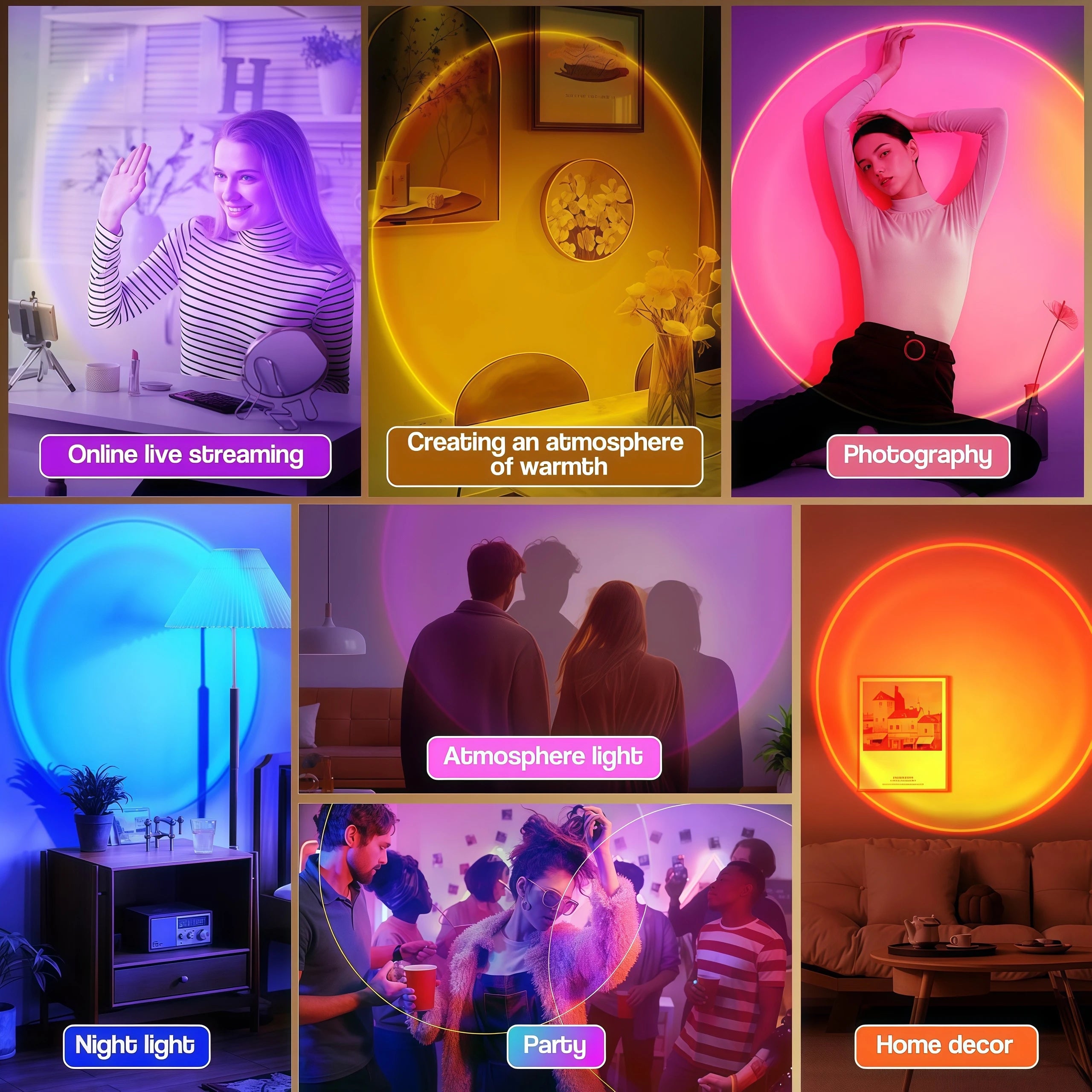 16-Color Sunset Projection Lamp