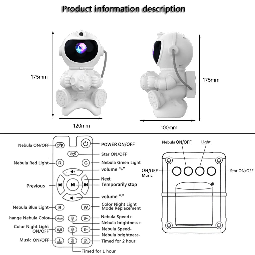 Astronaut Galaxy Projector Speaker