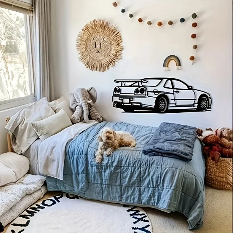 R Model Car Metal Wall Art